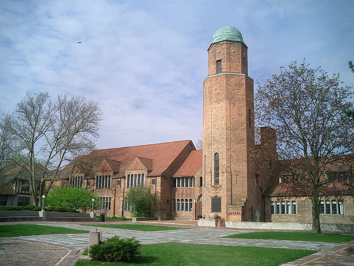 Cranbrook Tower and Quadrangle, Cranbrook Kingswood School, Bloomfield Hills, Michigan, United States.