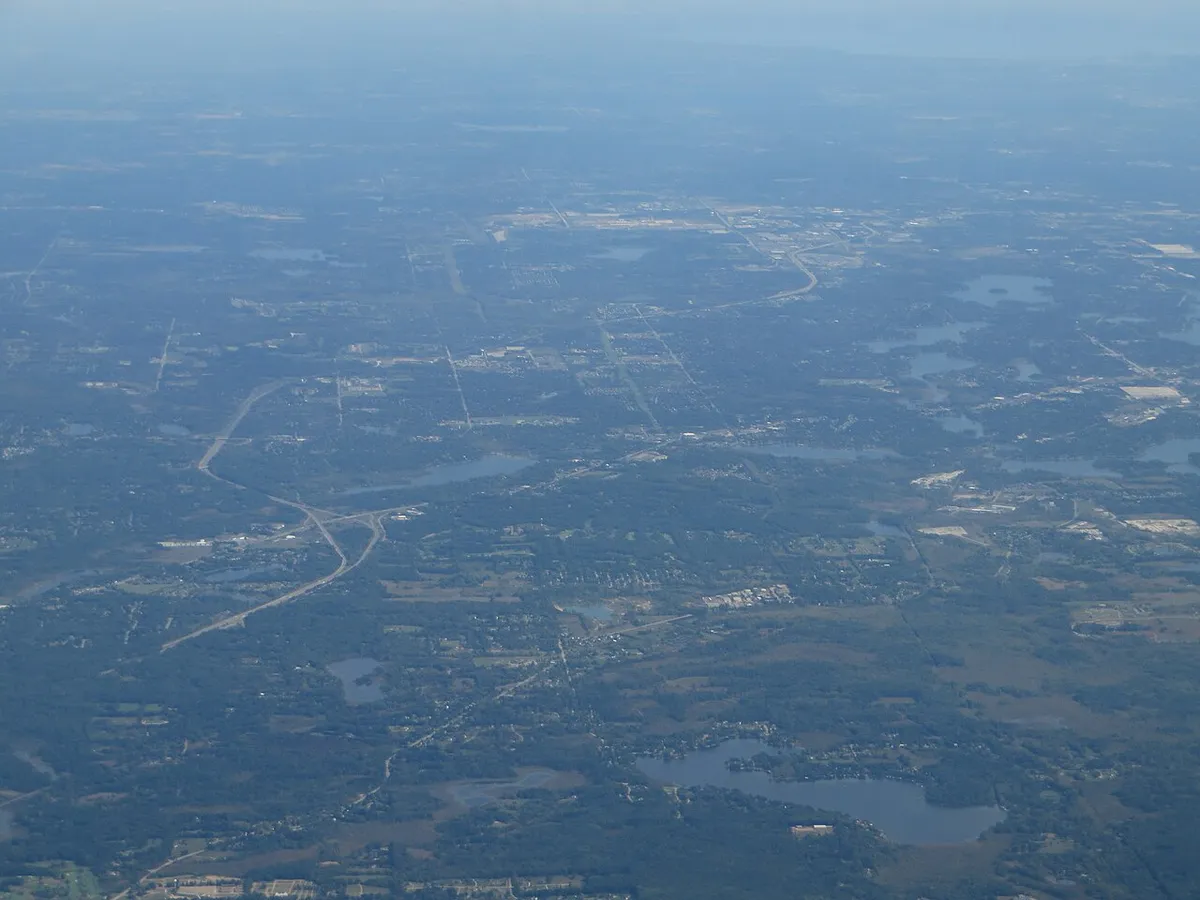 Clarkston and its surrounding lakes, Michigan