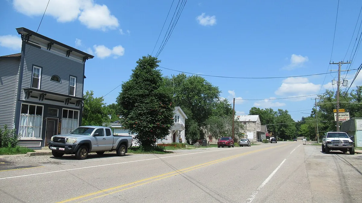 Historic downtown Hamburg in Hamburg Township, Michigan